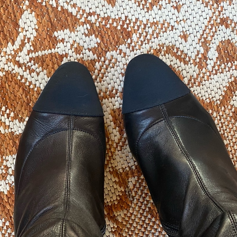 CHANEL Black Soft Lambskin Knee Heeled Boots - Picture 9 of 15
